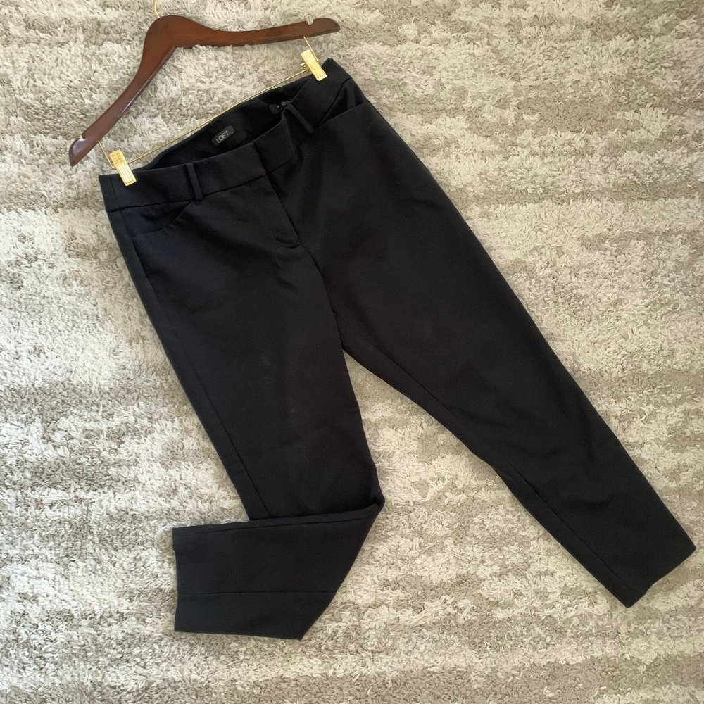 LOFT Julie Skinny Black Pant